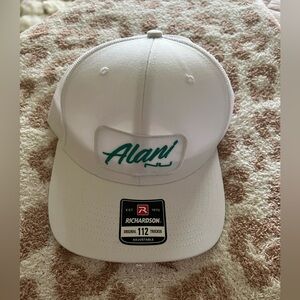 Alani hat NEW white teal embroidered trucker adjustable
